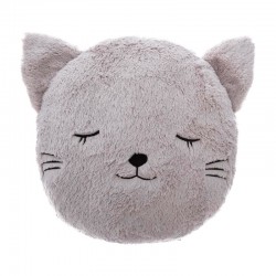 Cojín de poliéster con forma gato gris