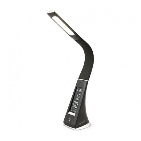 Flexo LED con reloj digital 5W negro Protech