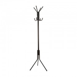 Perchero de metal negro con 8 colgadores 48x172cm