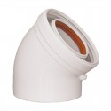 Codo de aluminio blanco estanco 45º M-H