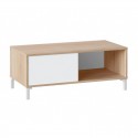 Mesa de centro de melamina blanco/roble Urban Plus
