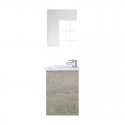 Mueble de baño suspendido roble Alaska Compact + lavabo + espejo