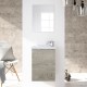 Mueble de baño suspendido roble Alaska Compact + lavabo + espejo