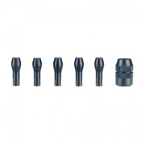 Kit de 5 pinzas sujección 1 - 1,5 - 2,35 - 3 - 3,2 mm + tuerca de apriete
