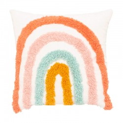 Cojín infantil arco iris de algodón 38x6x38cm