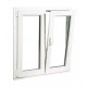 Ventana oscilobatiente a derecha de PVC blanca 2 hojas sin persiana 100x100cm