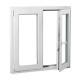 Ventana oscilobatiente a derecha de PVC blanca 2 hojas sin persiana 100x100cm