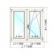 Ventana oscilobatiente a derecha de PVC blanca 2 hojas sin persiana 100x100cm