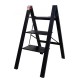 Taburete de aluminio 3 peldaños slim negro
