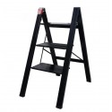 Taburete de aluminio 3 peldaños slim negro