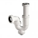 Sifón curvo de plástico ABS blanco extensible/orientable