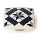 Pomo de mueble de zamak hidráulico mosaico negro 37x37mm