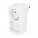 Adaptador enchufe triple 1 Schuko + 2 bipolar 3680W