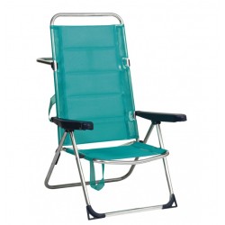 Silla de playa alta multiposición con respaldo alto