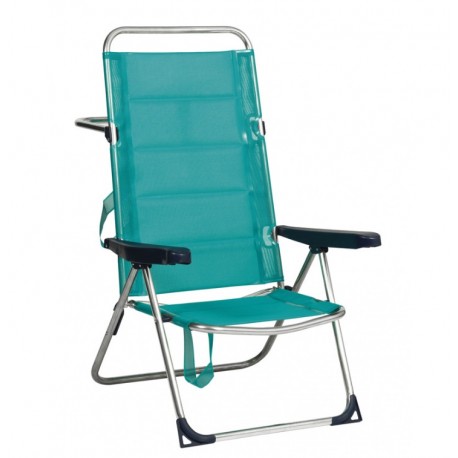 Silla de playa alta multiposición con respaldo alto