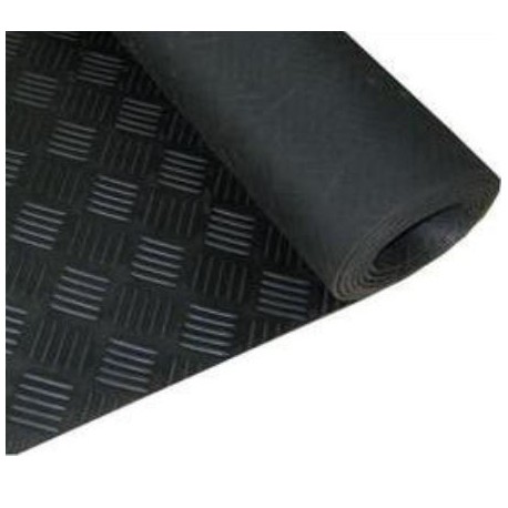 Estribera de goma negra Checker al corte