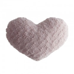 Cojín corazón de poliéster rosa 42x12x28cm