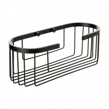 Cestillo ovalado aluminio negro 30x11,5x12cm