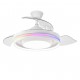Ventilador de techo DC retráctil blanco con luz led RGB + mando Ø107 Pitufo