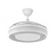 Ventilador de techo DC retráctil blanco con luz led RGB + mando Ø107 Pitufo