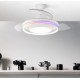 Ventilador de techo DC retráctil blanco con luz led RGB + mando Ø107 Pitufo