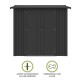 Cobertizo de metal Spree antracita 232x176x212cm 4,10m2