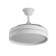Ventilador de techo DC retráctil blanco con luz led + mando Ø108 Mandarin