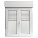 Ventana PVC 2 hoja con persiana 100x100cm derecha
