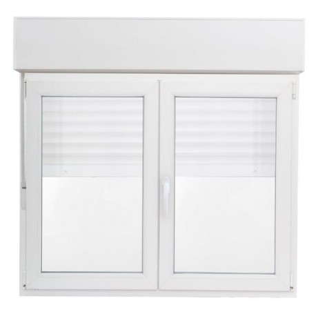 Ventana PVC 2 hojas con persiana 120x100cm derecha
