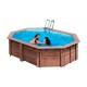 Piscina madera ovalada Bambú 535x335x130