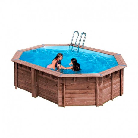 Piscina madera ovalada Bambú 535x335x130