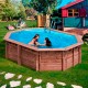 Piscina madera ovalada Bambú 535x335x130