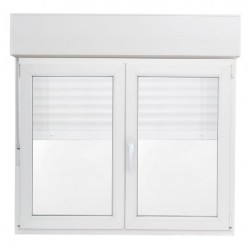 Ventana PVC 2 hojas con persiana 120x100cm derecha
