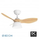 Ventilador de techo DC blanco/haya con luz led Ø82cm Cubico