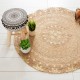 Alfombra redonda de yute vegetal Shine