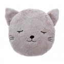 Cojín de poliéster con forma gato gris