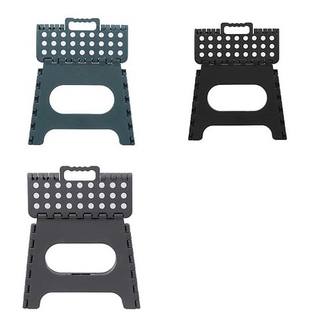 Taburete plegable de plástico con asa
