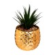 Planta piña artificial decorativa en maceta de dolomita 13x19cm