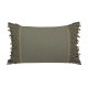 Cojín macramé con flecos de algodón/poliéster verde 30x7x50cm
