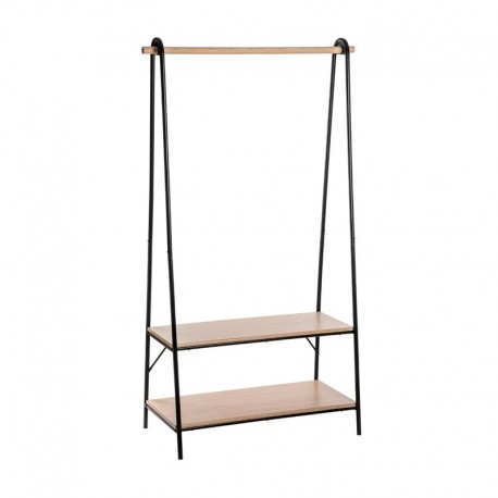 Perchero de metal/madera con estantes