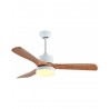 Ventilador de techo DC blanco/madera con luez led + mando Ø132 Melburne