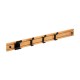 Perchero de pared de bambú con 6 ganchos deslizantes 60x7,8x4,4cm