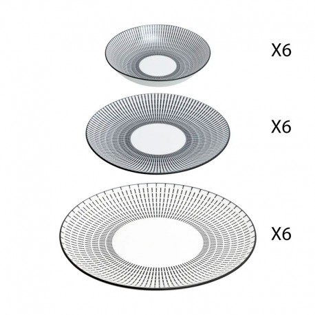 Vajilla decorativa de porcelana 18 uds. Lunis