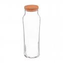 Jarra de cristal slim con tapón de corcho 1L