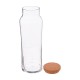 Jarra de cristal slim con tapón de corcho 1L