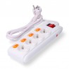 Base múltiple 4 tomas Schuko + 4 interruptores 3500W 16A 250V