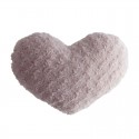 Cojín corazón de poliéster rosa 42x12x28cm