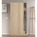 Armario 2p correderas roble canadian 100x52x200cm