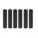 Pack 6 patas redondas de 27cm para somier y base tapizada