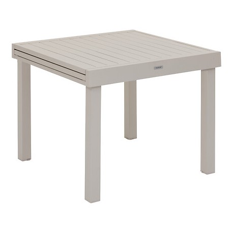 Mesa Piazza extensible 90-180x90cm aluminio arcilla
